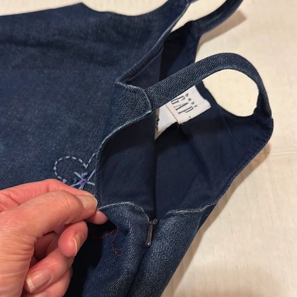 Baby Gap Y2K Floral Embroidered Denim Jumper size 12-18 months - Picture 12 of 15